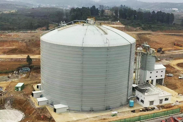 盘江普定燃煤发电6万立方粉煤灰储存钢板库